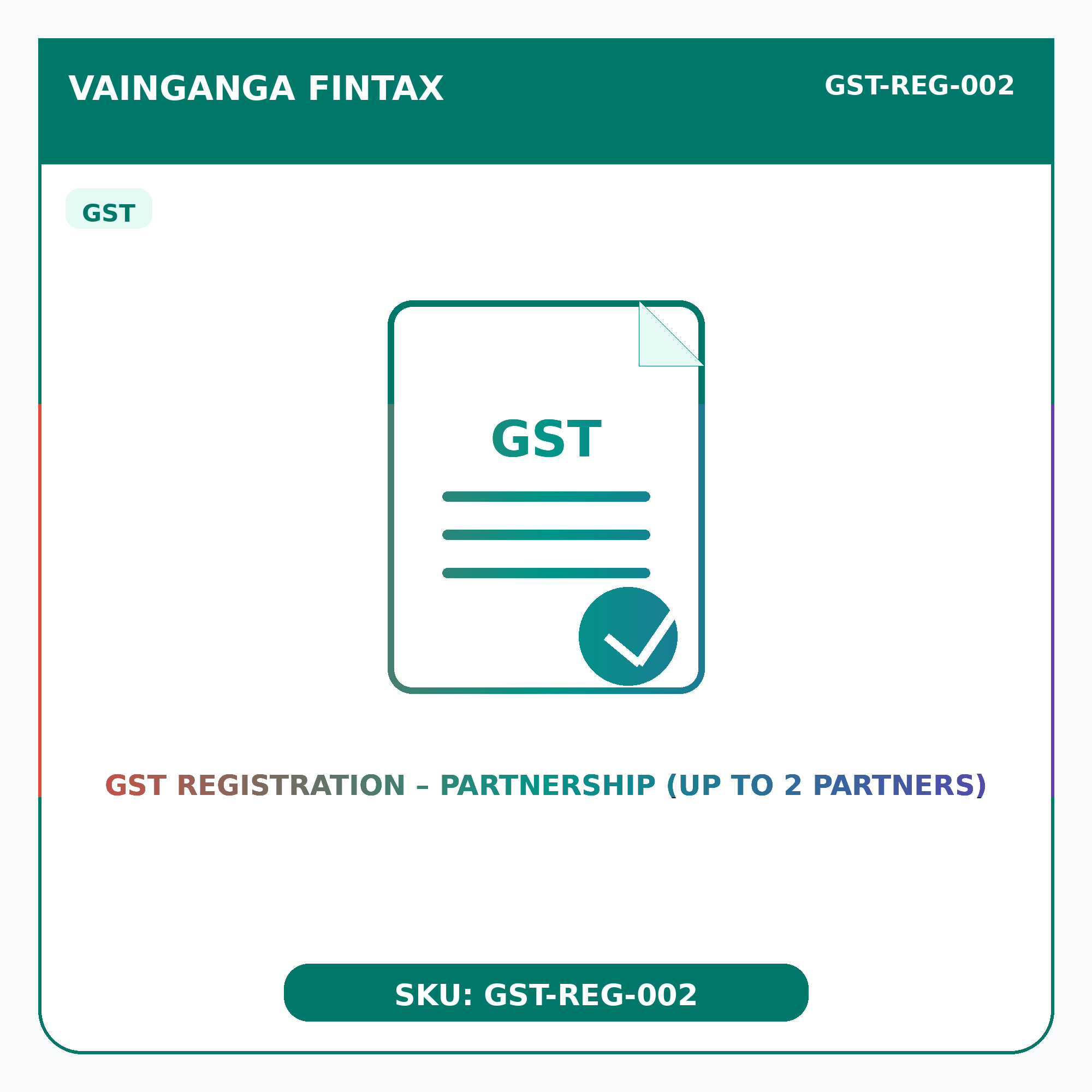 GST Services | Registration | Partnership | Up to 2 Partners